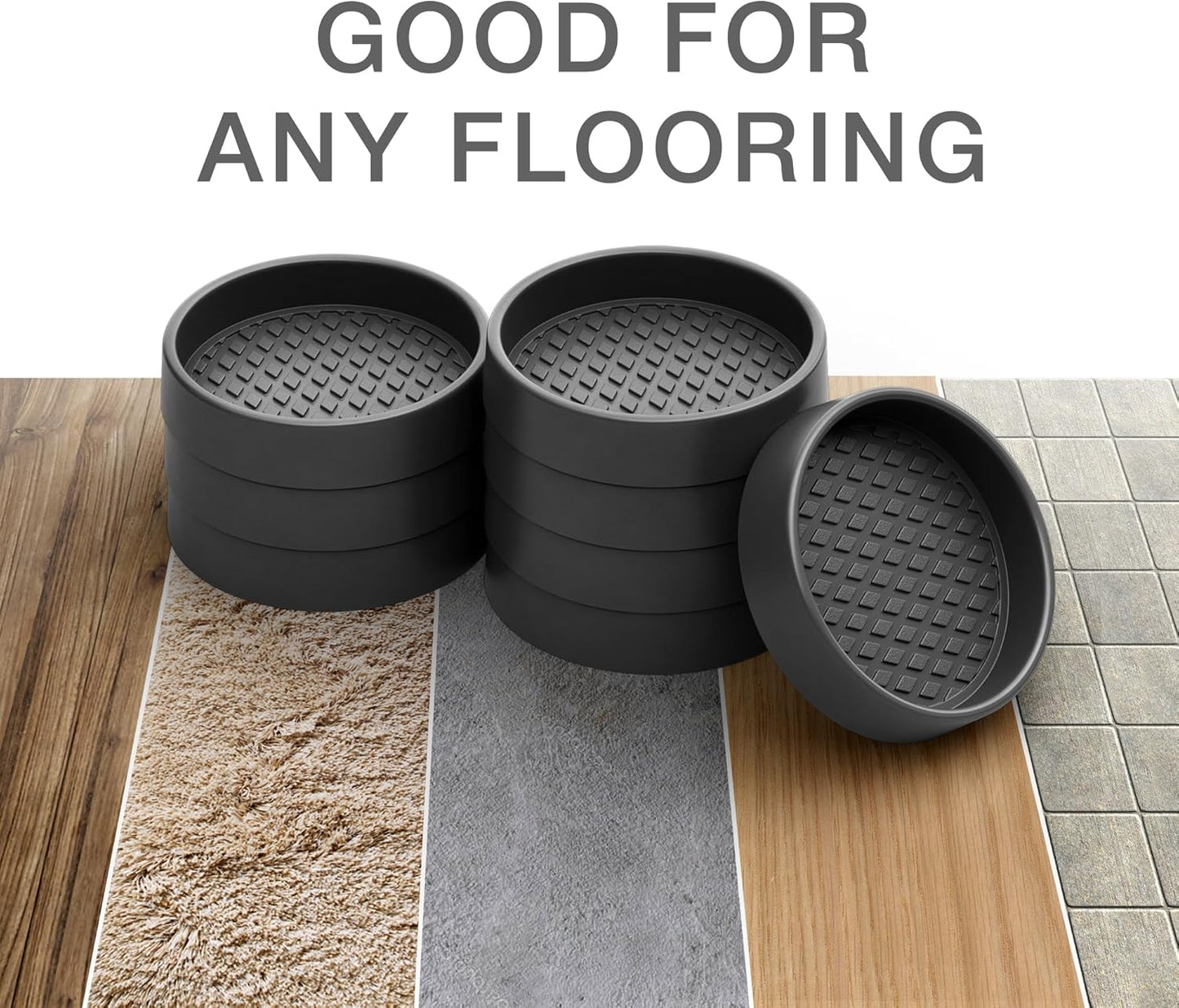 X-Protector Furniture Cups - 8 PCS 2.2" - Non Slip Furniture Pads (Round) | Transparent Floor Protectors - Bed Stoppers to Prevent Sliding - Keep Furniture from Sliding on Floor!