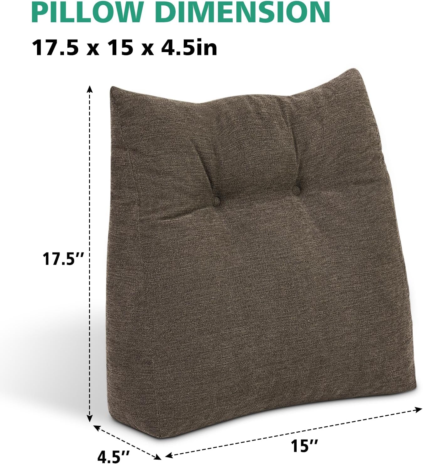 Shinnwa Lumbar Support Pillow for Office Chair, Memory Foam Back Support Pillow for Back Pain Relief, Car, Chair and Couch, 17.5x15x4.5in, Charcoal