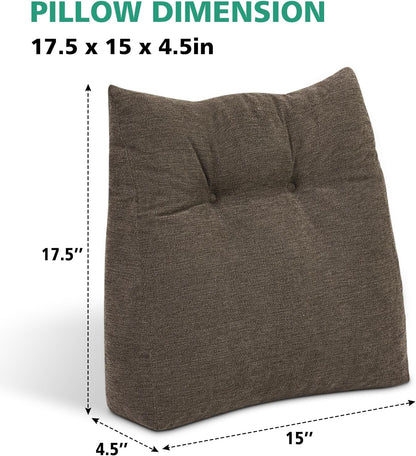 Shinnwa Lumbar Support Pillow for Office Chair, Memory Foam Back Support Pillow for Back Pain Relief, Car, Chair and Couch, 17.5x15x4.5in, Charcoal