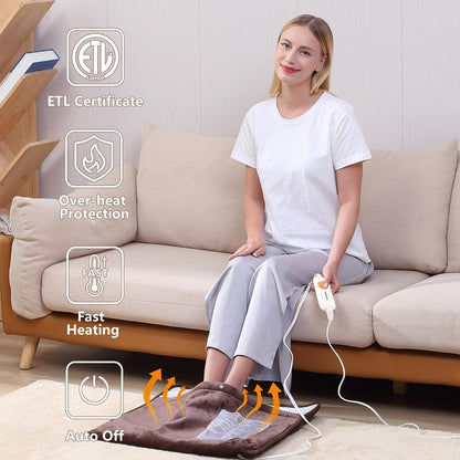 Gintao Electric Heated Foot Warmers for Feet,22"×20" Soft Foot Heating Pad
