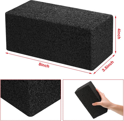 Irenare 10 Pieces Commercial Grill Cleaning Brick Pumice Stone Bulk,Black | Heavy Duty Reusable Blocks, For Restaurant Griddles Flat Tops, Cleans BBQ Grates Outdoor Grills, Removes Tough Grease