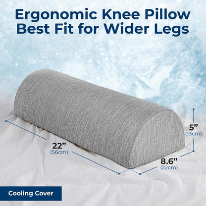 5 STARS UNITED Knee Pillow for Back Sleeping – Half Moon Bolster Pillow for Legs, Under Knee Pillow for Sleeping on Back, Memory Foam Leg Pillow for Back Pain, White