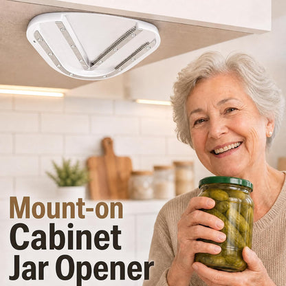 Under Cabinet Jar Opener Double U Grip Bottle Opener for Arthritis | Bottle Opener for Any-Size Lid Easily Unscrew Bottle & Can Opener for Weak Hands and Seniors