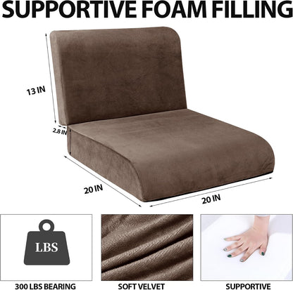 HOMBYS Recliner Seat Cushion with Lumbar Supportive Pillow Extra Large Non-Slip Seat Cushion with Back Support Cushions,Cruve Edge Design for Relief Thighs Pressure, Brown