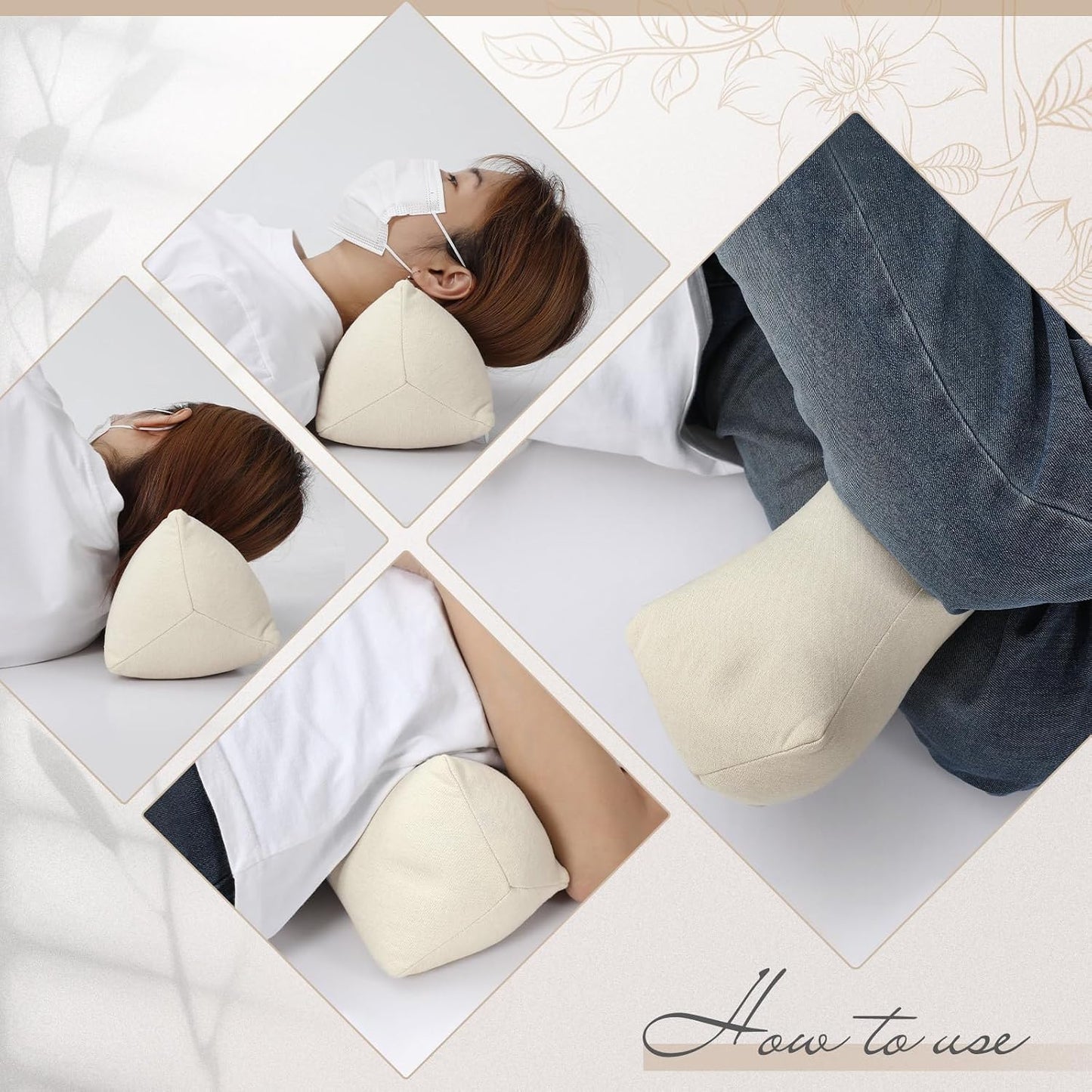 DoubleFill 2pcs Buckwheat Neck Support Pillow Cervical Pillow for Pain Relief Firm Support Adjustable Buckwheat Hulls Breathable for Side Back Sleepers Lunch Break Travel(Gray,Plush)
