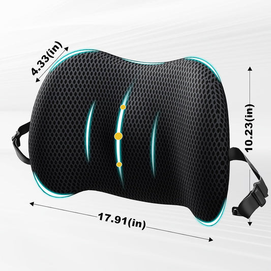 BYMECOST Lumbar Support Pillow for Car, Memory Foam Car Back Cushion