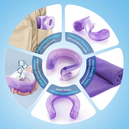 samply Reusable Ice Packs for Neck, Neck Ice Pack Wrap, Dove Gray