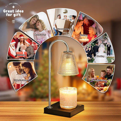 Hong-in Candle Warmer Lamp with Timer, House Warming Gifts New Home Decor | Dimmable & Adjustable Height, Electric Wax Warmer for Scented Wax Jar Candles,Gifts for Women Mom Sister