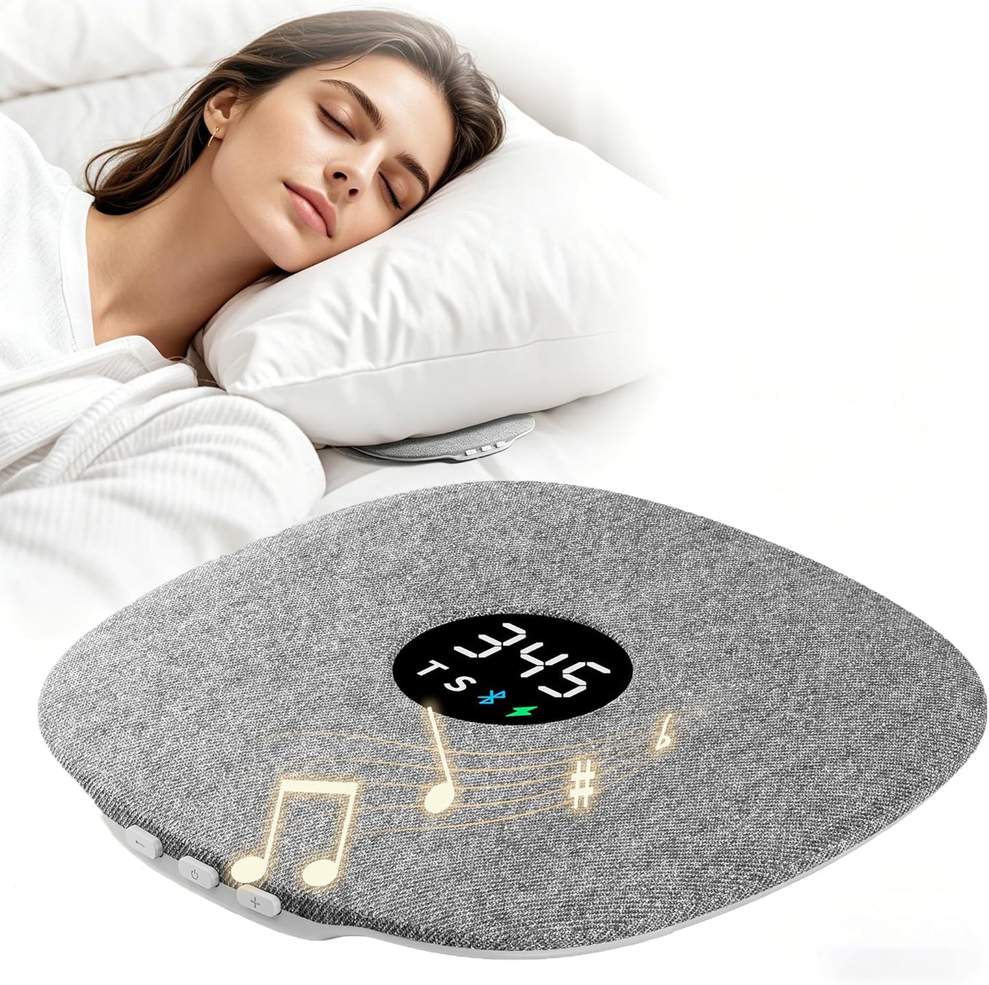 Under Pillow Speaker for Sleeping, Pillow Speaker for Sleeping with White Noise &Timer, Wireless Sleep Aid with Stereo Bass Private Sleep Headphones for Side Sleepers-Light Purple