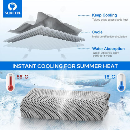 Sukeen 4 Pack Cooling Towels (40"x 12"), Cooling Neck Wraps, Soft Ice Towel