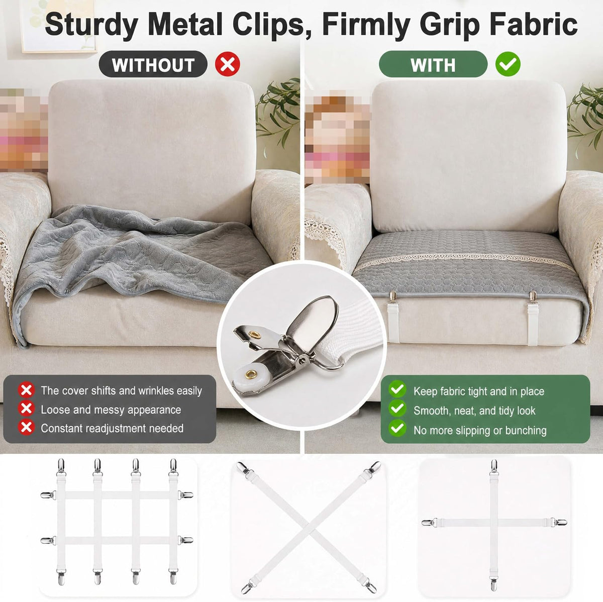 Tablecloth Clips, Multi-Use Sheet Holders for Tables & Beds, 6 Pack