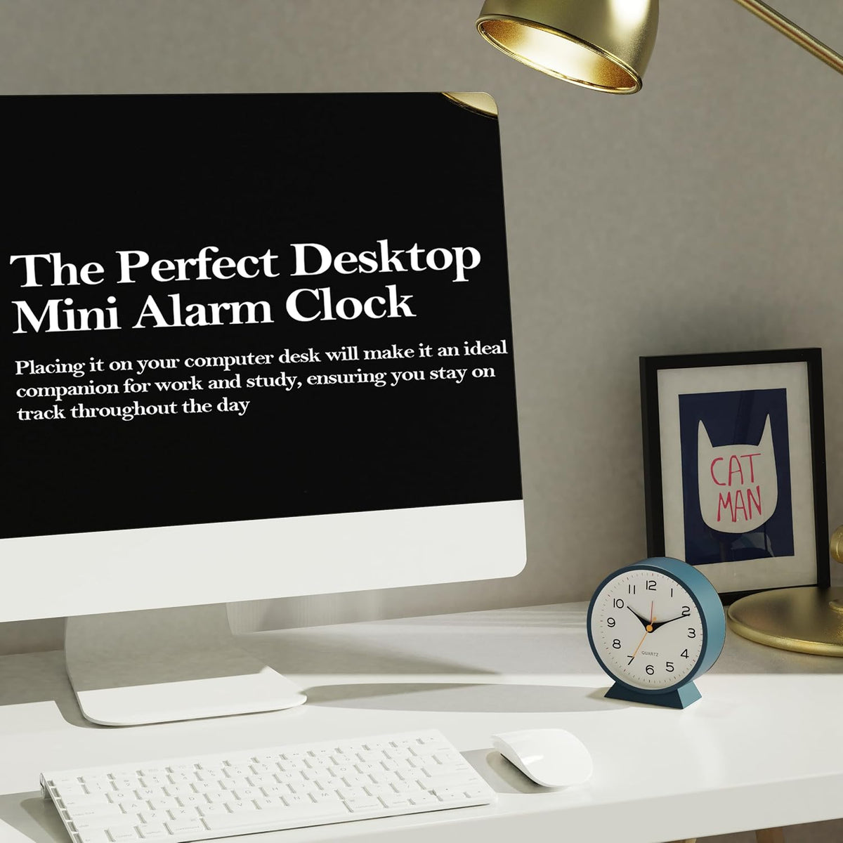 AYRELY® 4.5" Analog Alarm Clock, Small Retro Desk Clock and Table Clock