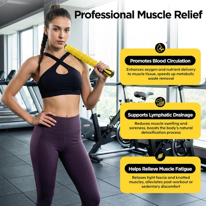 Wooden Cellulite Massage Roller for Legs and Thighs - Handheld Fascia Blaster Tool for Muscle Relief, Lymphatic Drainage & Body Sculpting - Anti Cellulite Massager for Women and Men (12 Wheel)