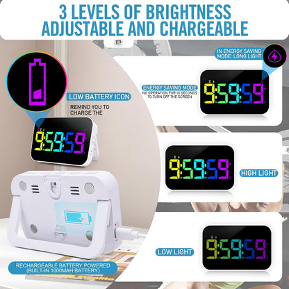 TXL Digital Timer for Classroom, Pomodoro, Gym & Kitchen – Rechargeable Magnetic Countdown Timer, Large LED Display, Loud Alarm, 3 Volume Levels & 3 Brightness Settings