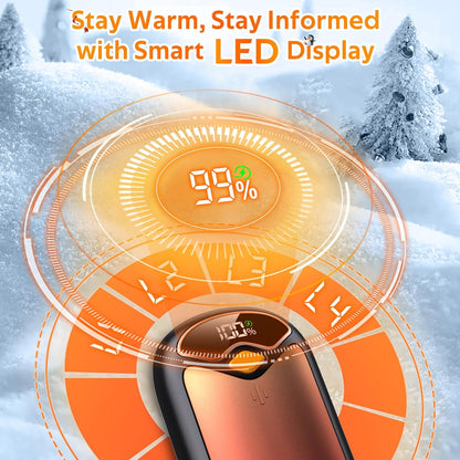 Hand Warmers Rechargeable - Magnetic Electric Hand Warmers 2 Pack, LED Display, 4 Settings Fast Heating Reusable Portable Heater Handwarmers for Golf Hunting Camping Essentials, Gifts for Men Women