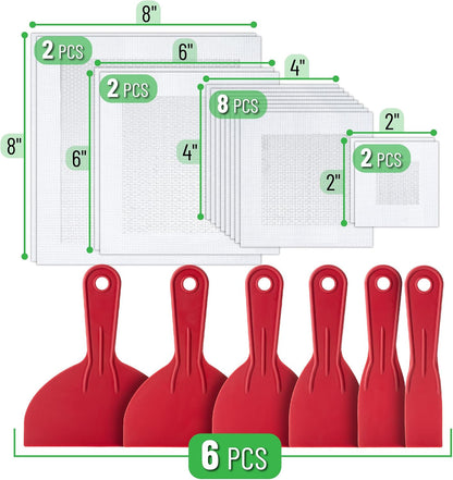 Bates- Drywall Repair Kit, 16 pcs, Aluminum Wall Repair Patch Kit | for Wall Hole Repair, Sanding and Patching