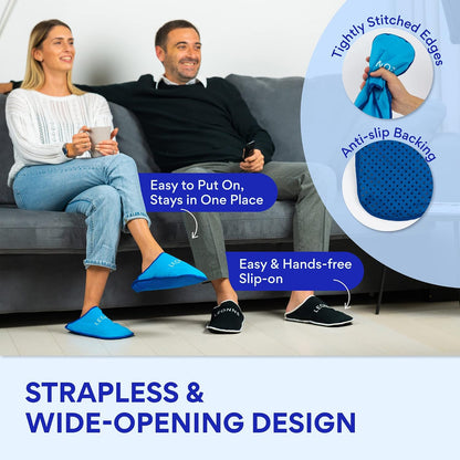 Gel Ice Pack Slippers for Foot Pain, Provides Hot and Cold Therapy, Blue