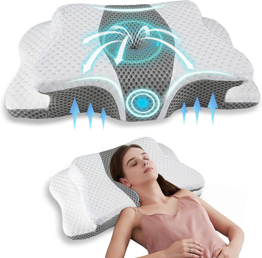 Pain Relief Cervical Pillow for Neck Support, Adjustable Ergonomic Pillow