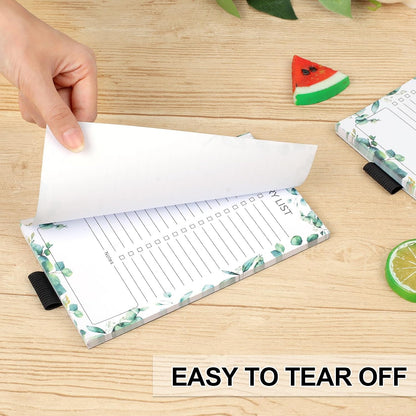 2 PCS Magnetic Grocery List Pads for Fridge, 4.5x7.5 Inches Magnetic Note Pad for Fridge, Grocery List Magnet Pad for Refridge, Magnetics Notepads, Shopping Lists, 60 Pages Per Notepad