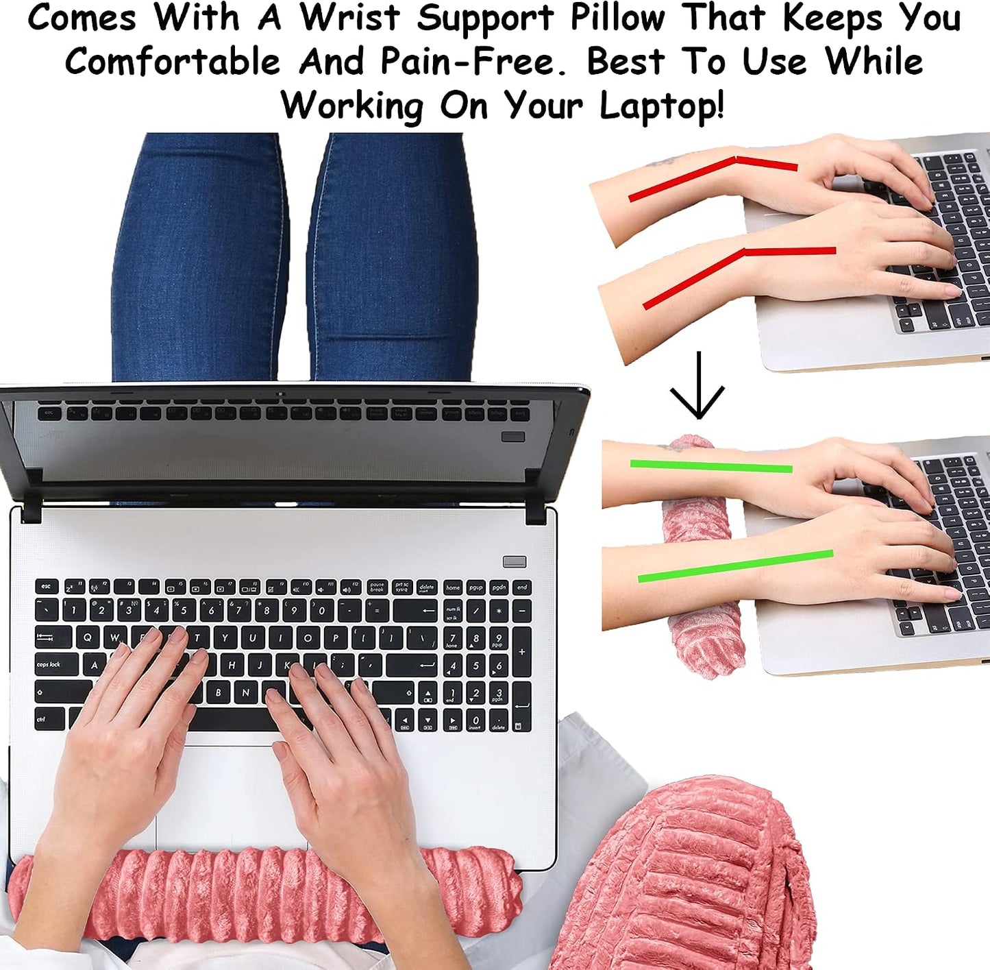 Homie Reading Pillow with Reading Light and Wrist Support, Has Arm Rests, and Back Support for Bed Rest, Lounging, Reading, Working on Laptop, Watching TV (Gray)