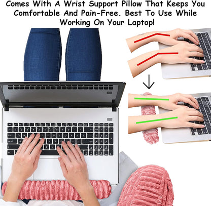 Homie Reading Pillow with Reading Light and Wrist Support, Has Arm Rests, and Back Support for Bed Rest, Lounging, Reading, Working on Laptop, Watching TV (Gray)