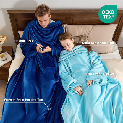 IFNOW Fleece Wearable Blanket with Sleeves, Oversized Snuggle Robe