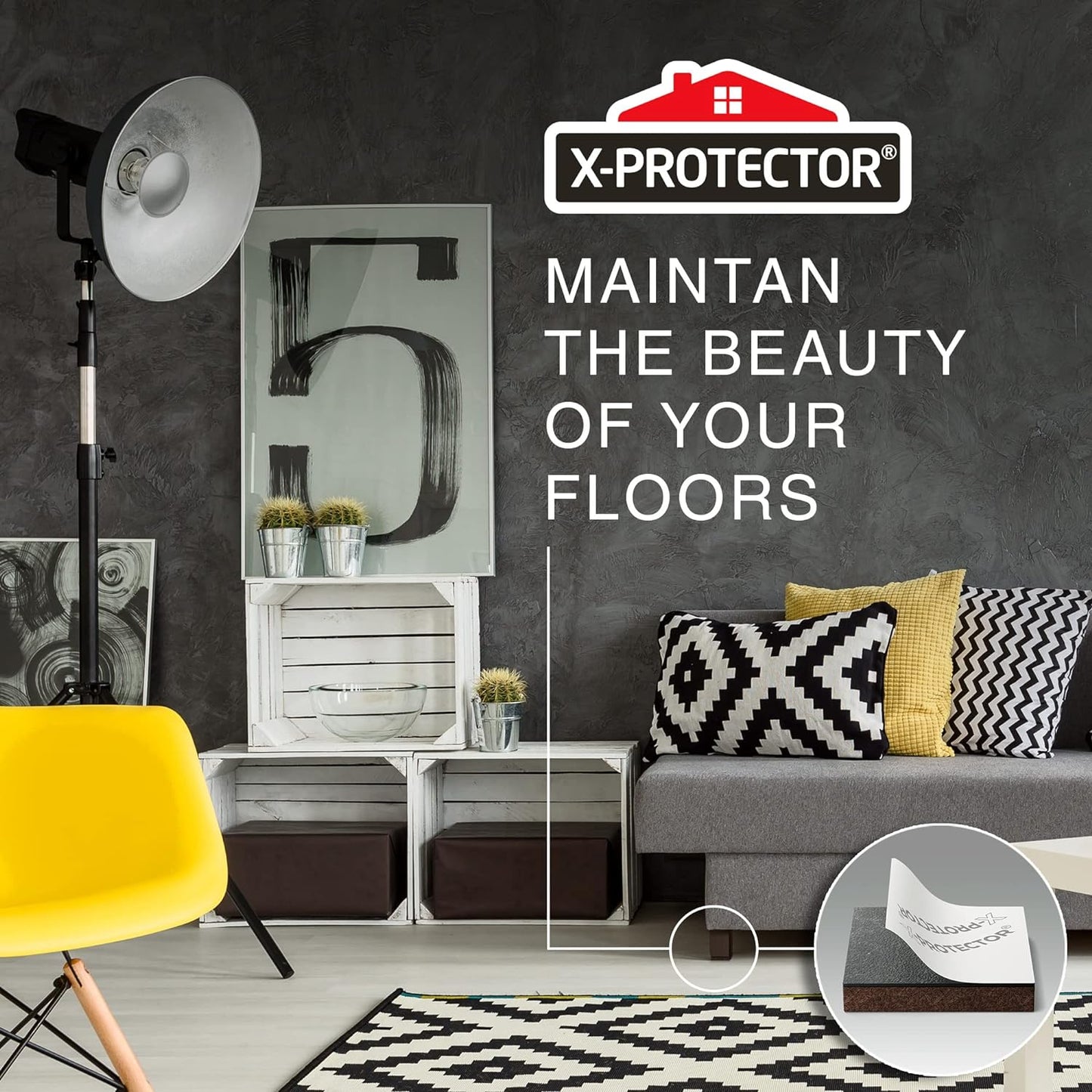 16 Heavy-Duty Felt Furniture Pads 2” 1/4” Thick X-Protector Round Felt Pads | Furniture Feet - The Best Felt Floor Protectors for Furniture to Prevent Scratches. Protect Your Hard Floor! (Beige)