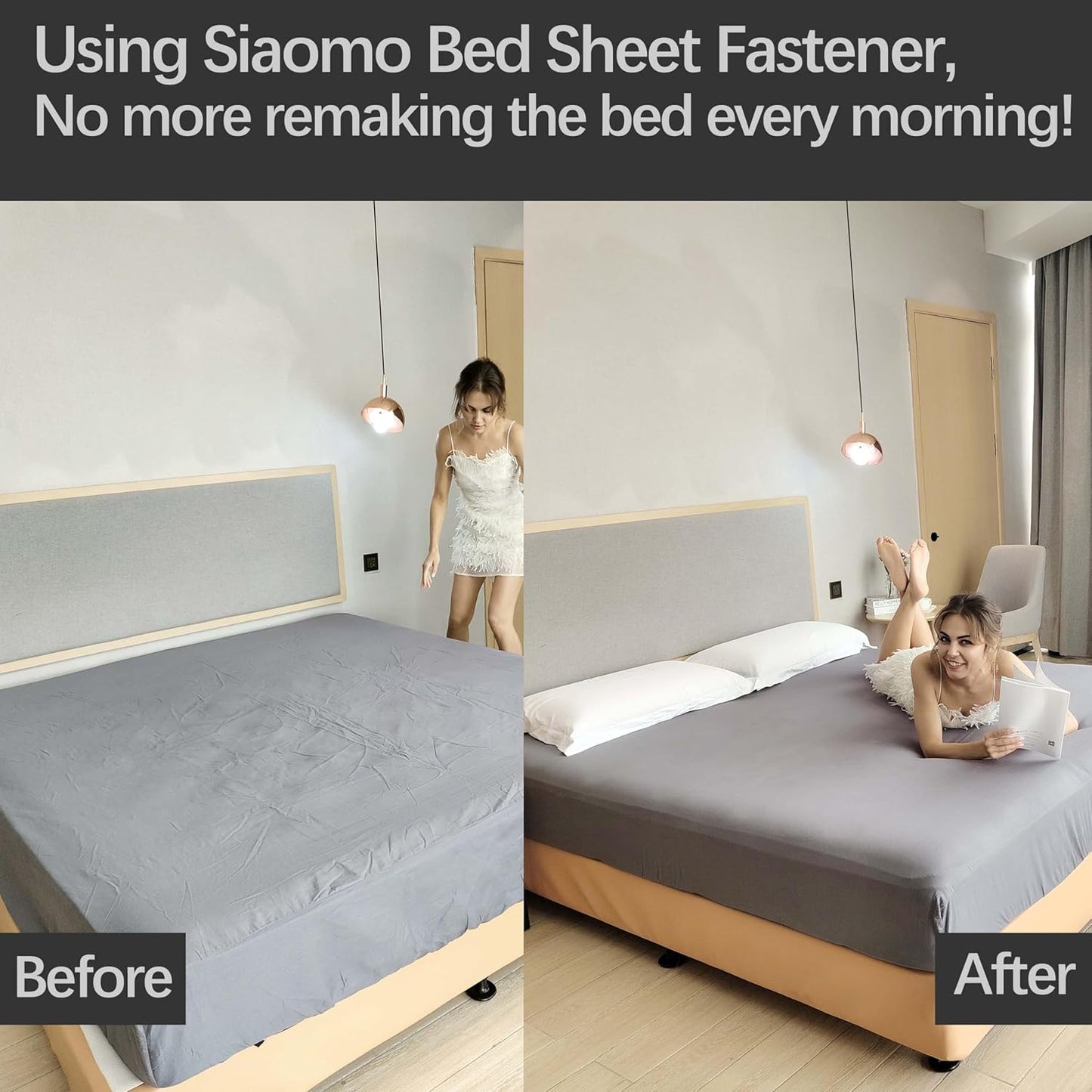 Bed Sheet Holder Straps - Sheet Straps Adjustable Bed Sheet Clips Fasteners Keep Sheets Stays in Place,2Pcs/Set Black