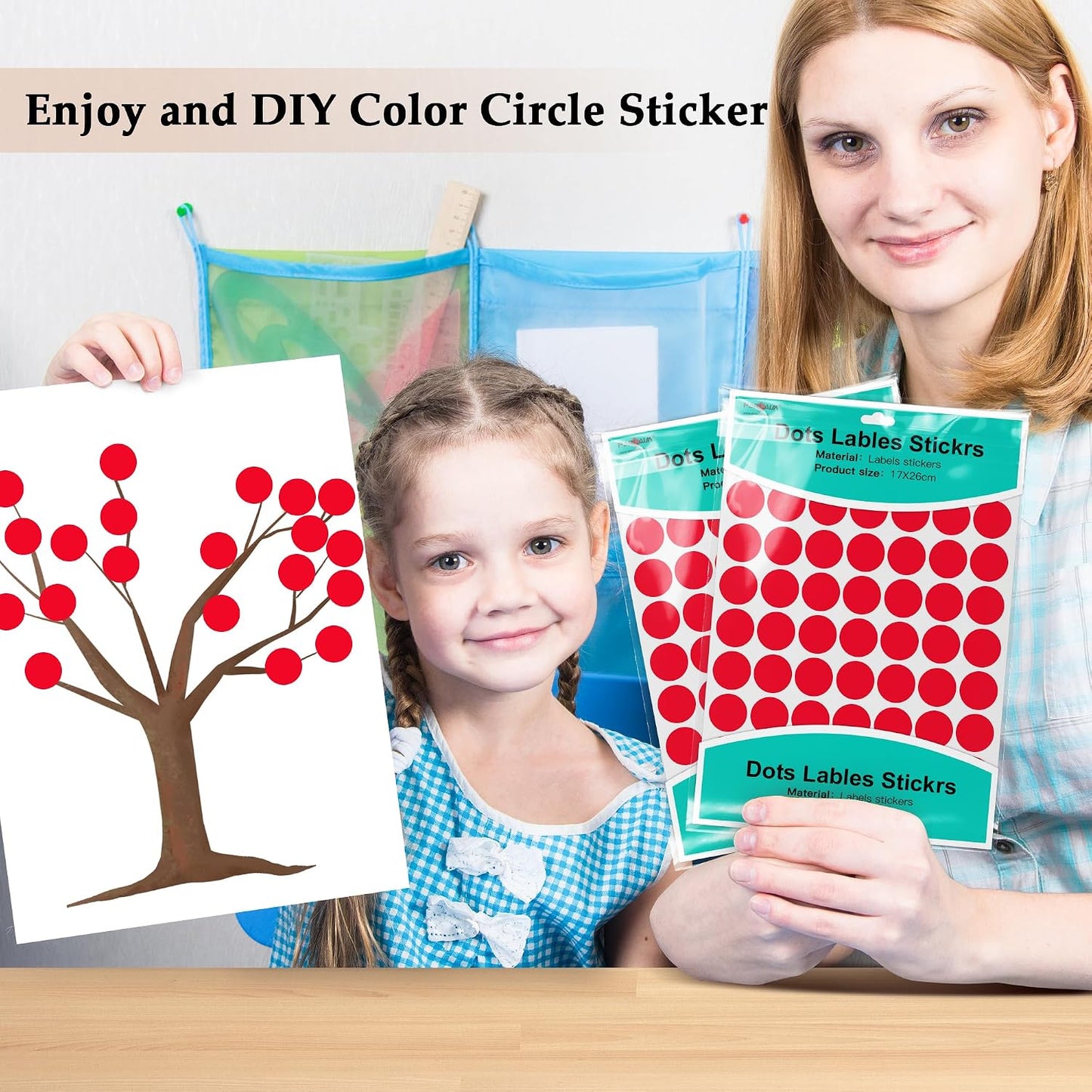 PARLAIM 1050 PCS Color Coding Labels Circle Dot Stickers,10 Color Style Colorful Coding Label Sticker for Office,Student Classroom