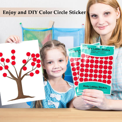 PARLAIM 1050 PCS Color Coding Labels Circle Dot Stickers,10 Color Style Colorful Coding Label Sticker for Office,Student Classroom