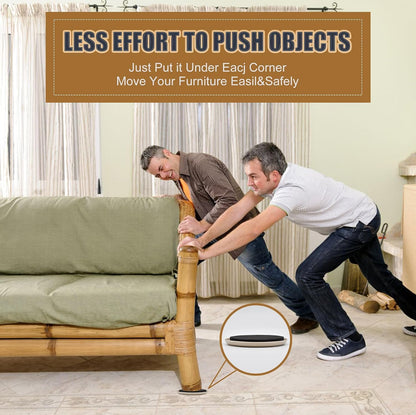 Furniture Sliders, 8 Pcs 3 1/2'' Furniture Sliders Pads for Hardwood Floors, Chair Legs Floors Protectors, Reusable Round Glides Glider, Heavy Duty Furniture Movers Sliders | Chair Legs Floors Protectors, Reusable Round Glides Glider, Heavy Duty
