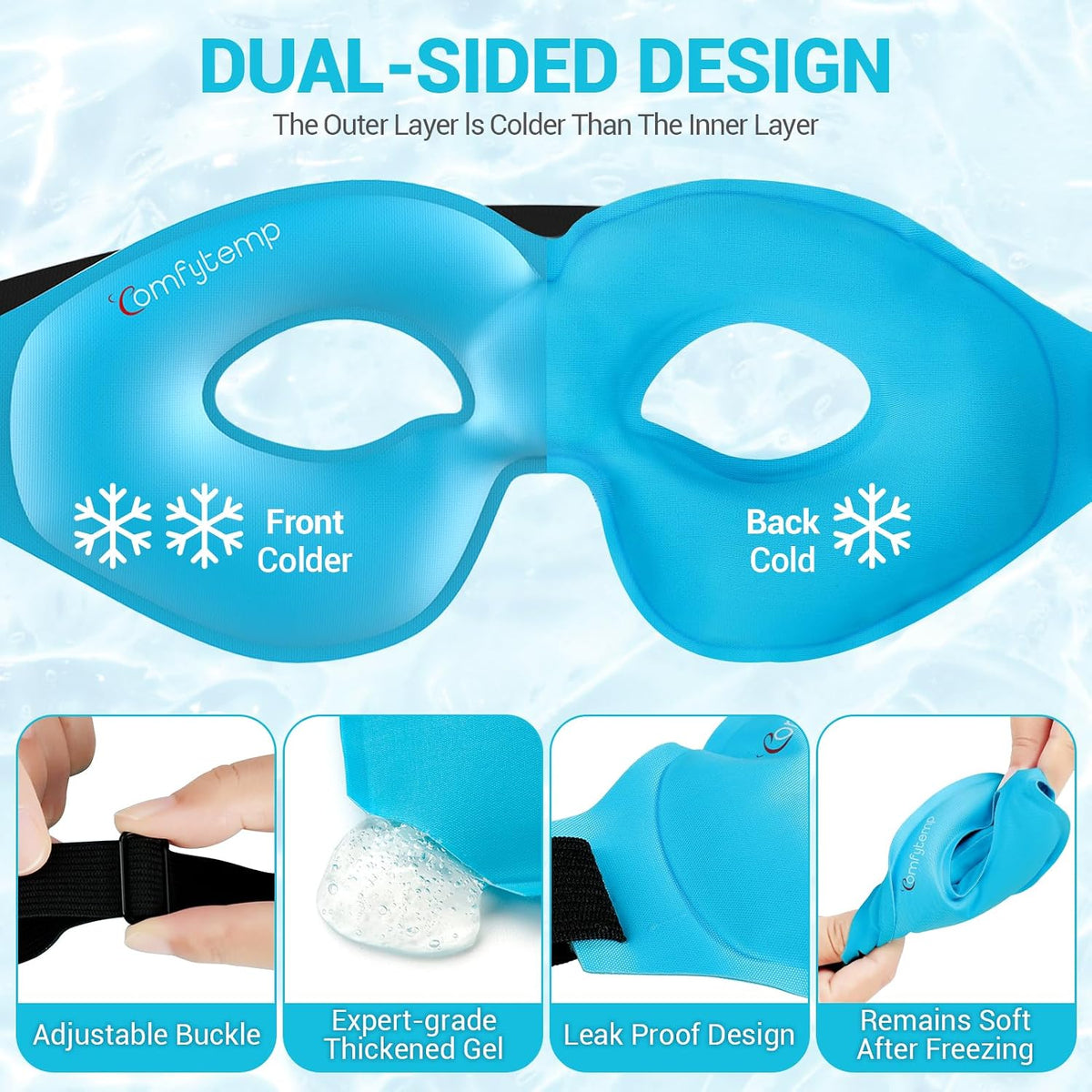 Comfytemp Cold Gel Eye Mask, Cooling Eye Ice Pack for Puffiness
