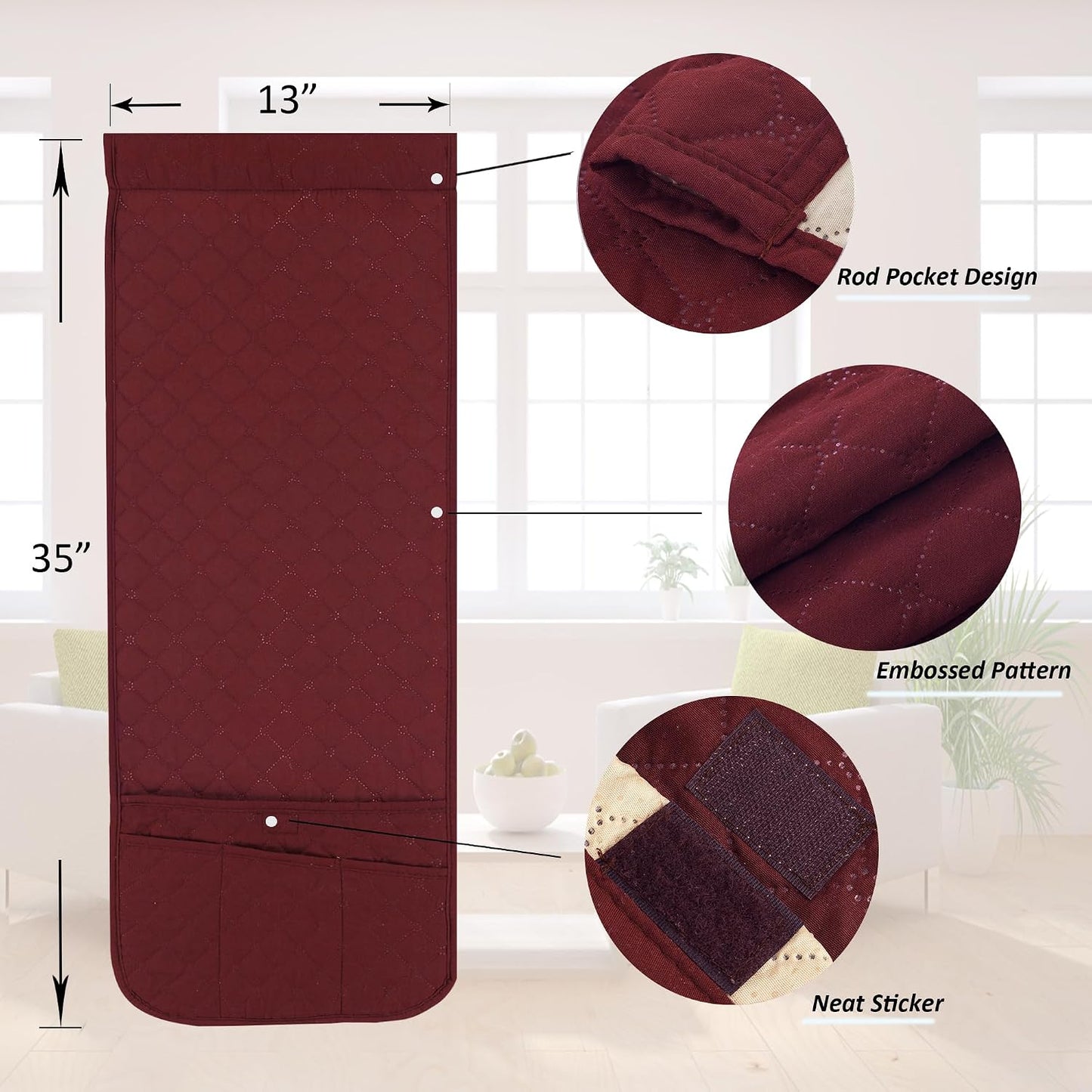 Armchair Caddy for Couch Remote Control Holder with 4 Pockets, Grey 1 Pack | Non-slip, Waterproof, Sofa Armset Organizer, Couch Chair Armrest Storage for TV Remote Control Phone Book Magazine 35"x13"