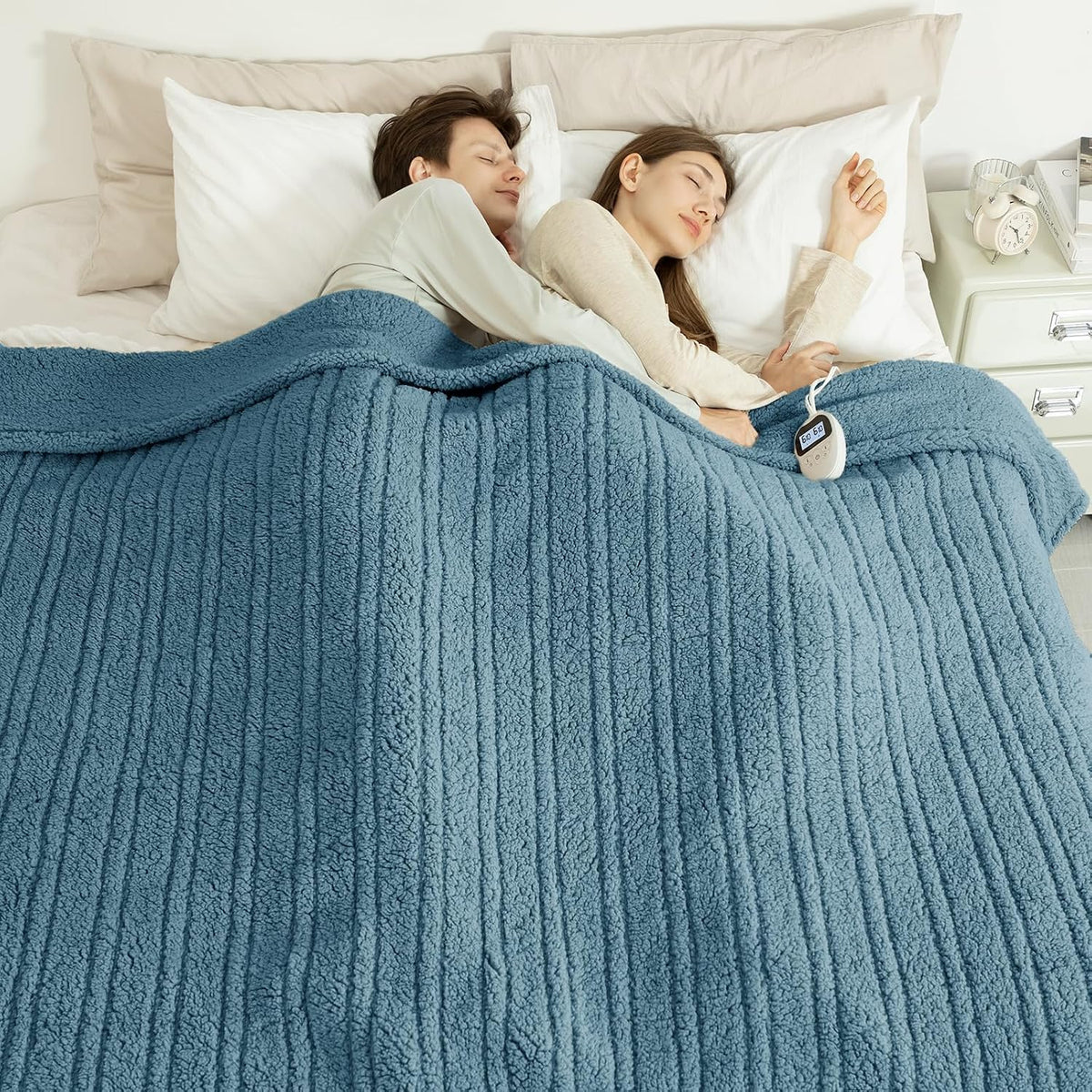 Heated Throw Blanket 50"X60", Soft Sherpa, 4 hrs Auto Shut Off