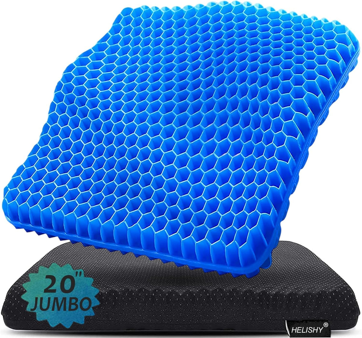 Gel Seat Cushion for Long Sitting Pressure Relief(Super Large&Thick) -Wheelchair Cushion for Pressure Sores - Coccyx,Sciatica & Tailbone Pain Relief Cushion- Non-Slip Butt Pillow for Office, Home, Car
