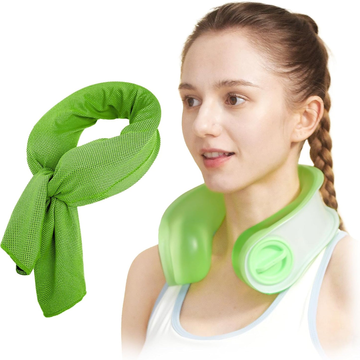 samply Reusable Ice Packs for Neck, Neck Ice Pack Wrap, Dove Gray | Wearable design cools the neck and shoulders in hot weather. Reusable gel pack is ideal for commuting, work and outdoor use.