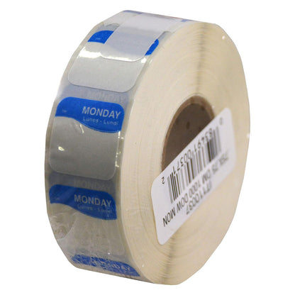 DayMark Safety Systems I132152 Day of The Week 3/4" Square Dissolvable Labels, Monday-Sunday, Label Dispenser Included (7,000 Labels)