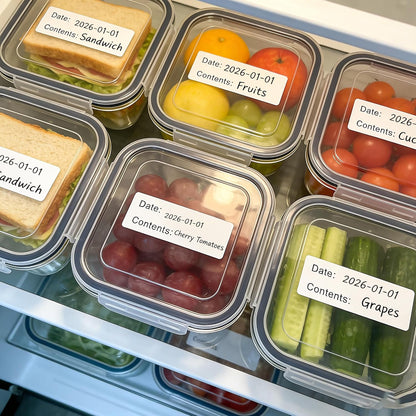 300pcs Removable Freezer Labels, 1 x 2 Inch Food Labels to Write on Food Storage Stickers Date Label, Waterproof Oil Resistant Canning Labels Jar Labels Freezer Paper Label, Clean Leaves No Residue