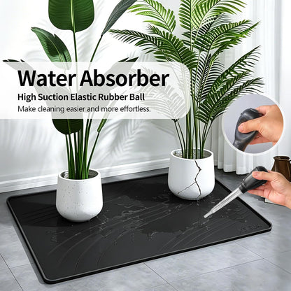Washing Machine Pan, Drain Pan, Large 33×30/4 LBS Silicone Drain Pan, Waterproof Non-Slip Drip Tray with Raised Edge, Anti-Vibration Floor Leak Protector for Washer, Dryer and Laundry Room