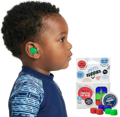 Earvolution Floating Putty Buddies Swim Earplugs - Doctor-Invented, Made in USA, Moldable Premium Silicone Plugs Help Prevent Swimmer's Ear, 3 Pair Pack - Blue/Yellow/Green