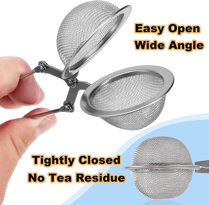 Tea Strainers for Loose Tea, 4 Pack Tea Infuser with Handle Fine Mesh Tea Ball Filter Tea Diffusers Steeper for Loose Leaf Tea, Spices, Seasonings