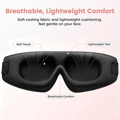 Sleep Mask for Women Men: 100% Blackout 3D Eye Mask for Sleeping, Sleeping Mask for Side Sleepers, Zero Pressure Memory Foam Eyelash Friendly Breathable Eye Cover, Airplane Travel Essentials-Pink