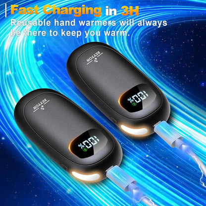 Hand Warmers Rechargeable-Electric Hand Warmers, Max 16 Hrs Warmth Up to 127℉, LED Display & Flashlight, Dual-Side Heating Portable Heater for Golf Hunting Camping for Men Women, Valentine's Day Gifts