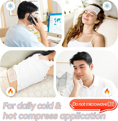 High-Efficiency Solid Cooling Gel, Reusable Ice Pack, Flexible Cold Compress, Leak-Proof, Pain Relief, for Head, Face, Neck, Knee, Shoulder...(220g, 15.7” x 2.6”)