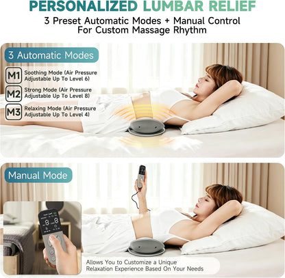 4in1 Electric Lumbar Traction Device, Back Massager for Muscle Pain Relief | 3-Level Heat, 8-Mode Electrotherapy, Vibration, Dynamic Airbag Traction, Auto Shut-Off, Home & Office Use, Muscle Relaxation