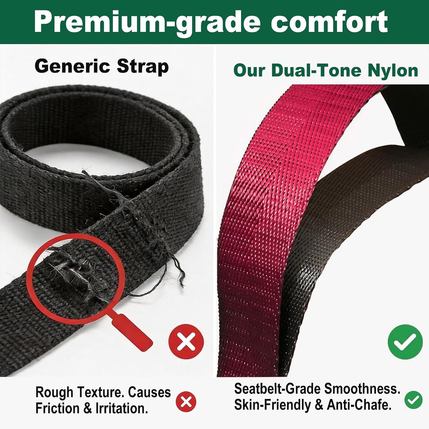 Acozycoo Stretching Strap with Loops for Leg Calf Back Physical Therapy | Non-Elastic Yoga Strap for Stretching,Stretch Band,Leg Lifter,Rehab,Knee,Hip,Pilates,Flexibility Training,Hamstring,Fascia