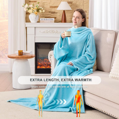 IFNOW Fleece Wearable Blanket with Sleeves, Oversized Snuggle Robe