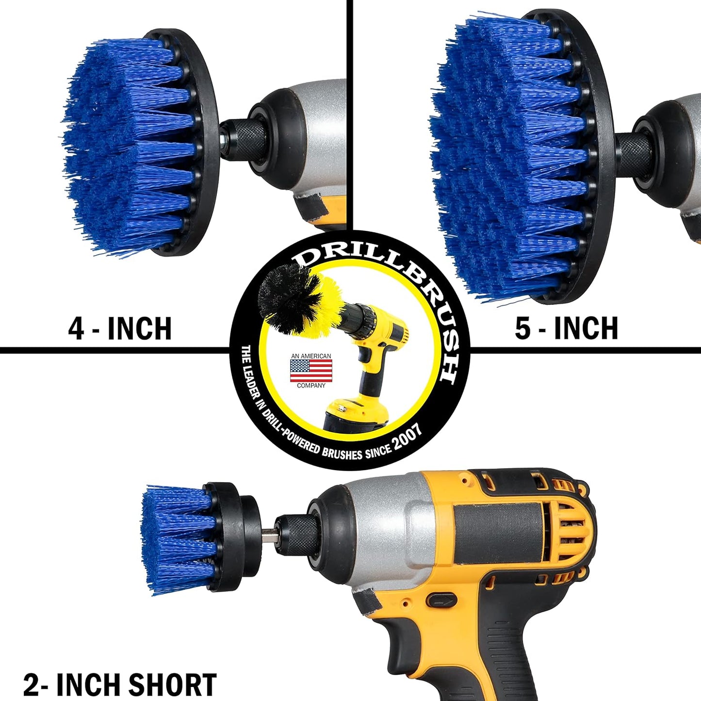 Ultra Stiff Drill Powered Cleaning Brush Set - BBQ Grill Brush - No Wires | Heavy Duty Industrial Stripping - Cordless Drill Power Scrubber Grill Brush for Household Cleaning Supplies - Rust Remover