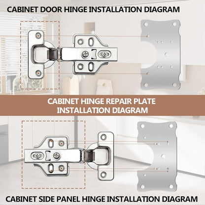 Metal Hinges Repair Fixing Plates with Screw for Kitchen Cupboard Door | Cabinet Hinge Repair Plate, Hinge Repair Board With screws 10-Pcs
