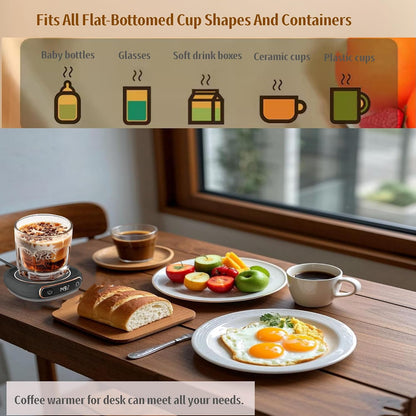 Coffee Mug Warmer, Cup Warmer with Auto Shut Off, Fast Bottle Warmers for All Bottles，3 Temp Settings, Multifunctional Bottle Warmer for Coffee, Beverage, Milk, Tea, Coffee Warmer Plate,Black